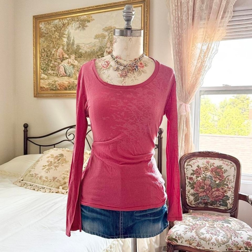 pink Miss sixty sleeve top  Y2K miss sixty‎ pink fitted sleeve top size small